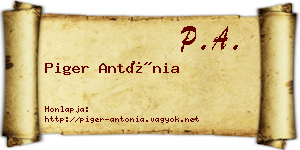 Piger Antónia névjegykártya